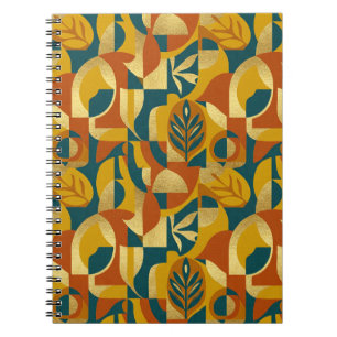 Caderno Espiral Padrão Botânico