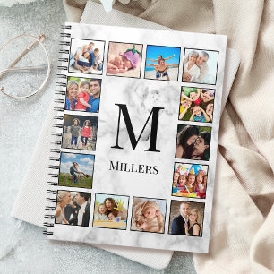 Caderno Espiral Padrão Branco da Pedra Marble