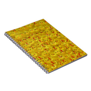 Caderno Espiral Padrão Brilhante dos Pintinhos Páscoas Amarelos