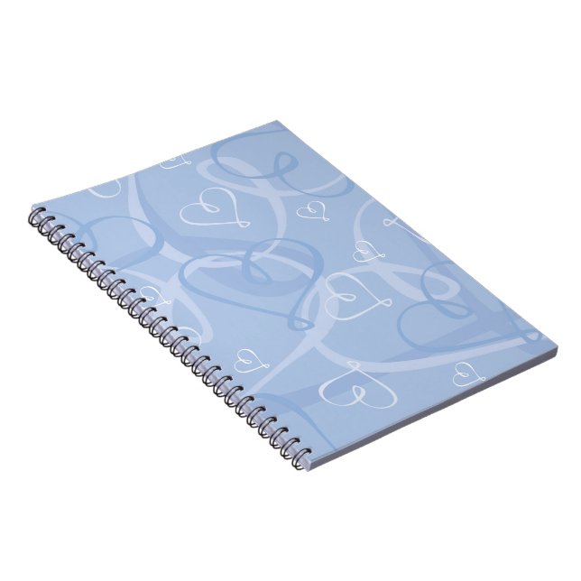 Caderno Espiral Padrão cardíaco azul (Lado Direito)