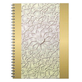 Caderno Espiral Padrão cardíaco do Rosa Dourado LOVE geométrico