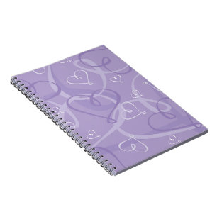 Caderno Espiral Padrão cardíaco roxo