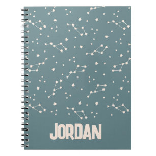Caderno Espiral Padrão Céu de Constelação de Corte