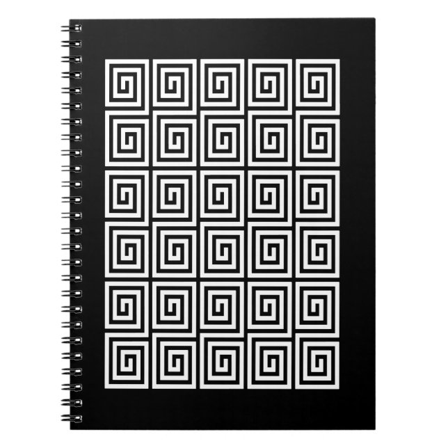 Caderno Espiral Padrão chave grego (Frente)