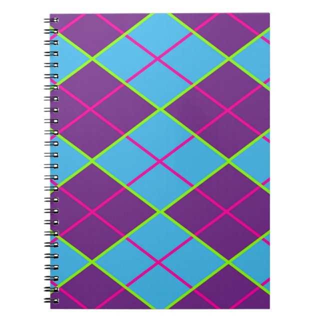 Caderno Espiral Padrão Clássico Argyle (Frente)