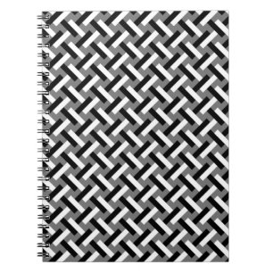 Caderno Espiral Padrão Clássico de Arte Negra e Branca de Herrin