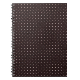 Caderno Espiral Padrão Clássico de Bolinhas, Marrom, Bolinhas Boho