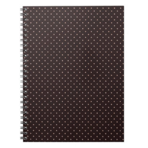 Caderno Espiral Padrão Clássico de Bolinhas, Marrom, Bolinhas Boho