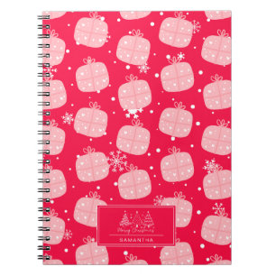 Caderno Espiral Padrão Clássico de Férias-Presente de Natal
