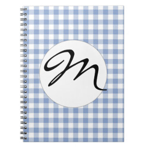 Caderno Espiral Padrão clássico Gingham azul verificado