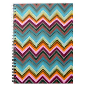 Caderno Espiral Padrão Colorido de Forma V