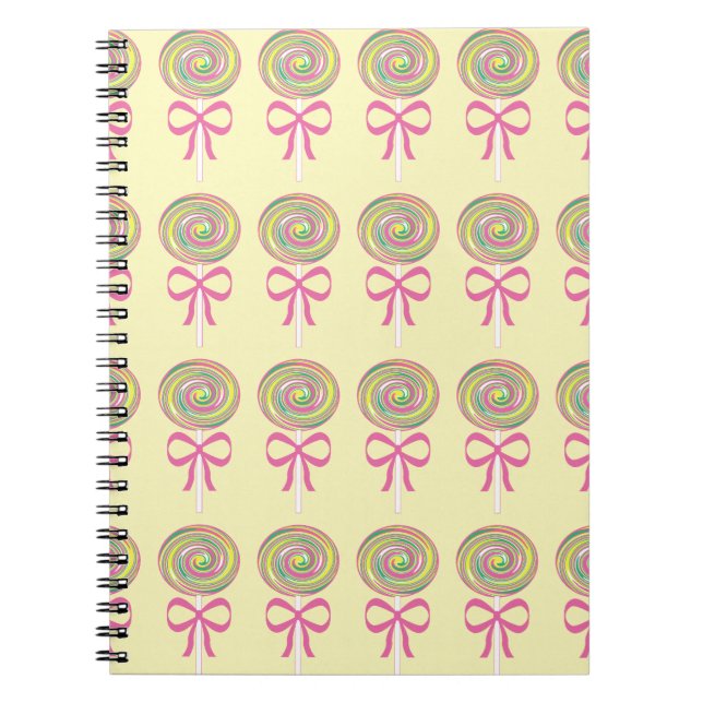 Caderno Espiral Padrão colorido dos lábios (Frente)