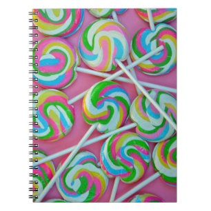 Caderno Espiral Padrão colorido dos pirulitos
