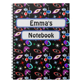 Caderno Espiral Padrão Colorido Geométrico