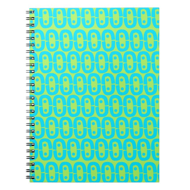 Caderno Espiral padrão colorido moderno (Frente)