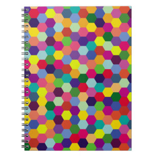 Caderno Espiral Padrão Colorido Moderno - hipster primavera de Mod