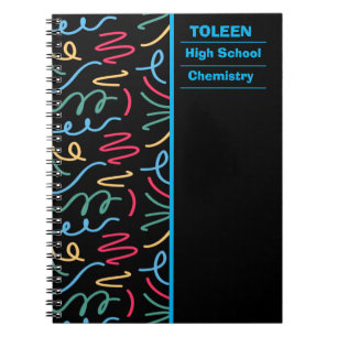 Caderno Espiral Padrão Colorido Personalizado