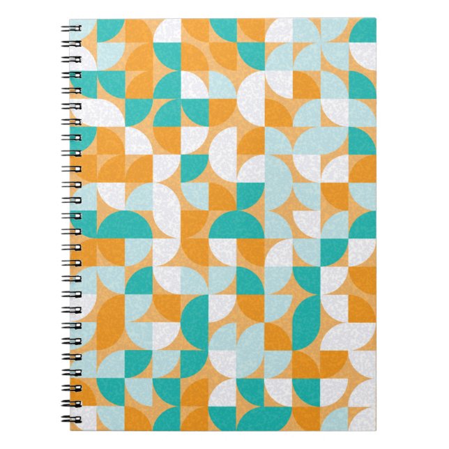 Caderno Espiral Padrão com triângulos coloridos aleatórios Gerativ (Frente)