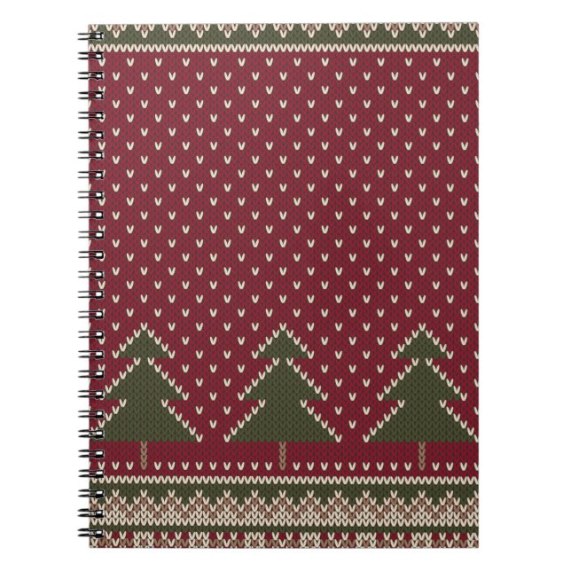 Caderno Espiral Padrão conhecido com árvores de Natal (Frente)
