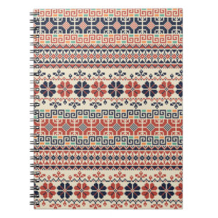 Caderno Espiral Padrão constante com embr palestiniano tradiciona