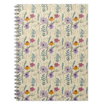 Padrão contínuo de flores silvestres caprichosas