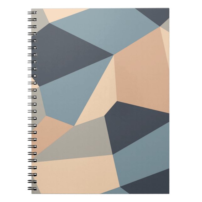 Caderno Espiral Padrão contínuo variegado poligonal. multicor (Frente)