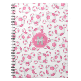 Caderno Espiral padrão cor-de-rosa de esportes de cintura branca