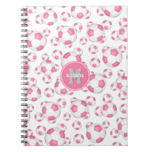 Caderno Espiral padrão cor-de-rosa de esportes de cintura branca 