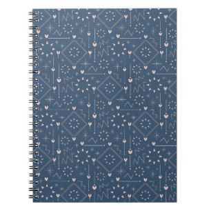Caderno Espiral Padrão Coração Mágico