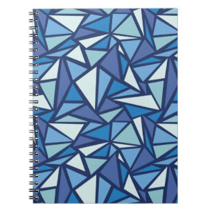Caderno Espiral Padrão Crítico de Gelo Abstrato azul