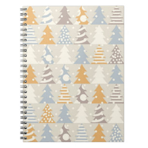 Caderno Espiral Padrão da árvore de Natal