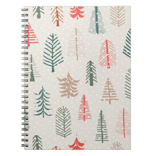 Caderno Espiral Padrão da árvore de Natal
