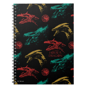 Caderno Espiral Padrão da cabeça do dragão