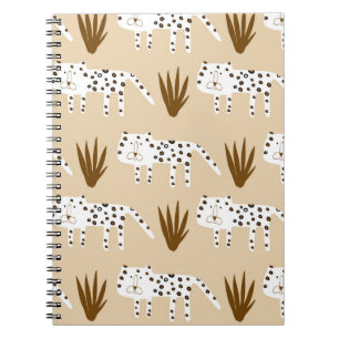 Caderno Espiral Padrão da pele do leopardo