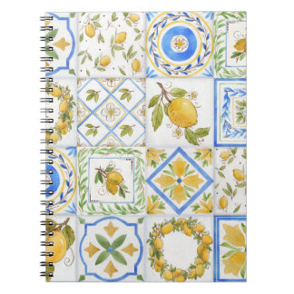 Caderno Espiral Padrão da Praça da Aquarela de Lemões Sicilianos