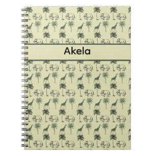 Caderno Espiral Padrão da Savana Africana, personalizado