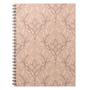 Caderno Espiral Padrão Da Vinha Botânica De Lâmpada Suave