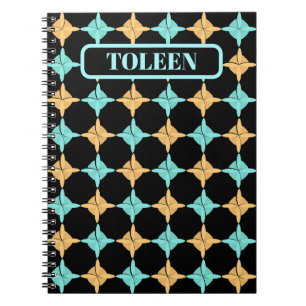 Caderno Espiral Padrão de Abstrato de cores personalizado