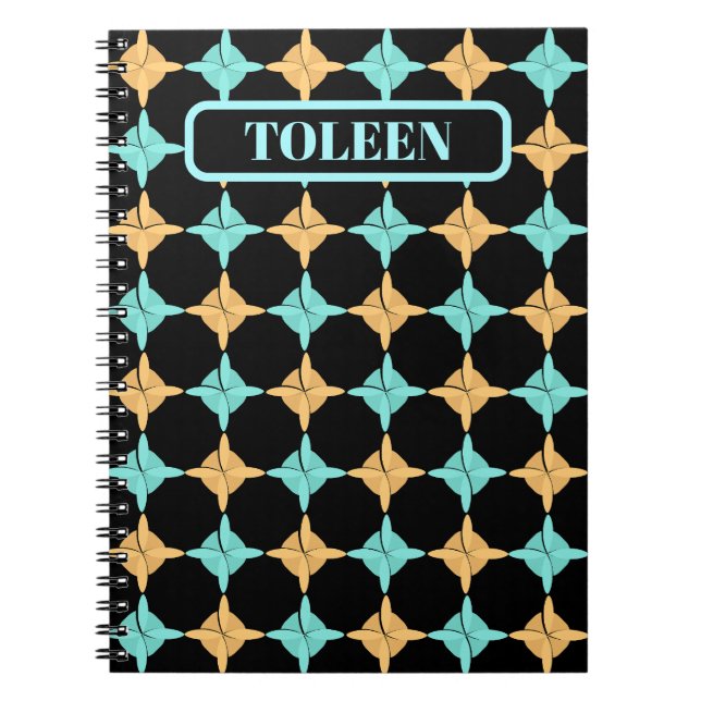 Caderno Espiral Padrão de Abstrato de cores personalizado (Frente)