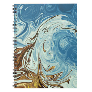 Caderno Espiral Padrão de abstrato de derrame líquido