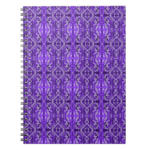 Caderno Espiral Padrão de Abstrato de Diamante Roxo