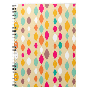 Caderno Espiral Padrão de abstrato de estilo retrô