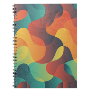 Caderno Espiral Padrão de abstrato de onda colorida