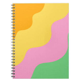 Caderno Espiral Padrão de Abstrato de Pastel