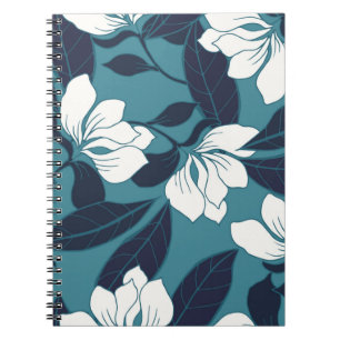 Caderno Espiral padrão de abstrato elegância com fundo floral.