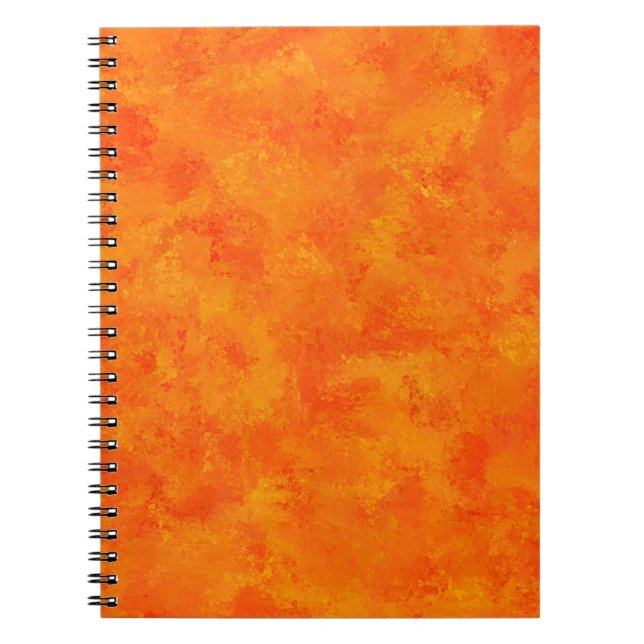 Caderno Espiral Padrão de Abstrato Laranja (Frente)