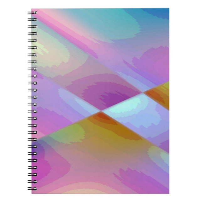 Caderno Espiral Padrão de abstrato multicolorido púrpura rosa edit (Frente)