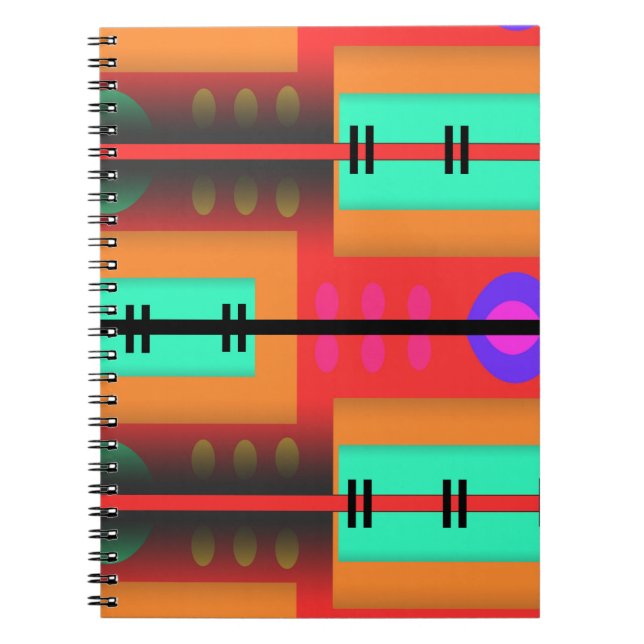 Caderno Espiral Padrão de Abstrato sem costura (Frente)