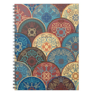 Caderno Espiral Padrão de abstrato sem costura de abstra de cor d