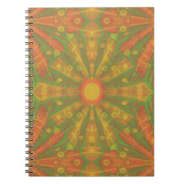 Caderno Espiral Padrão de abstrato "Sunshine" em laranja e amarelo